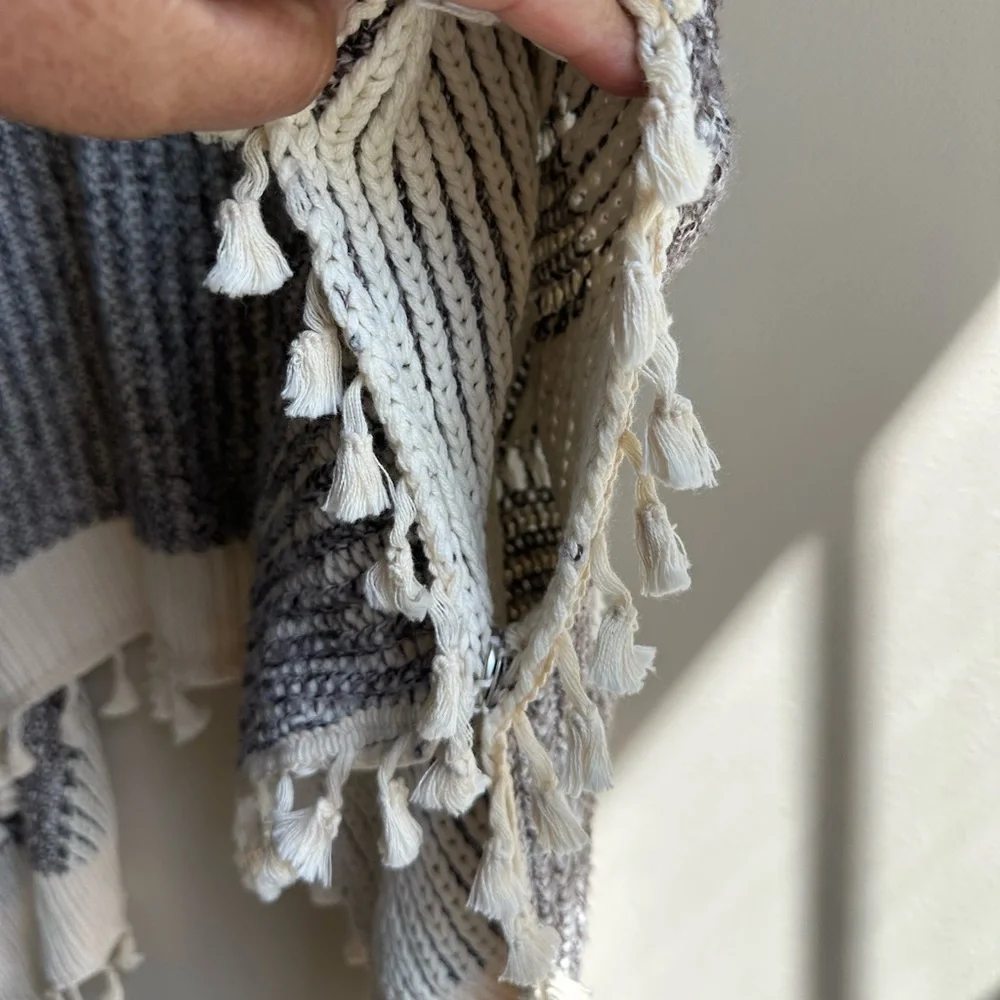 Anthropologie Black and Cream Knit Poncho - Picture 12 of 13